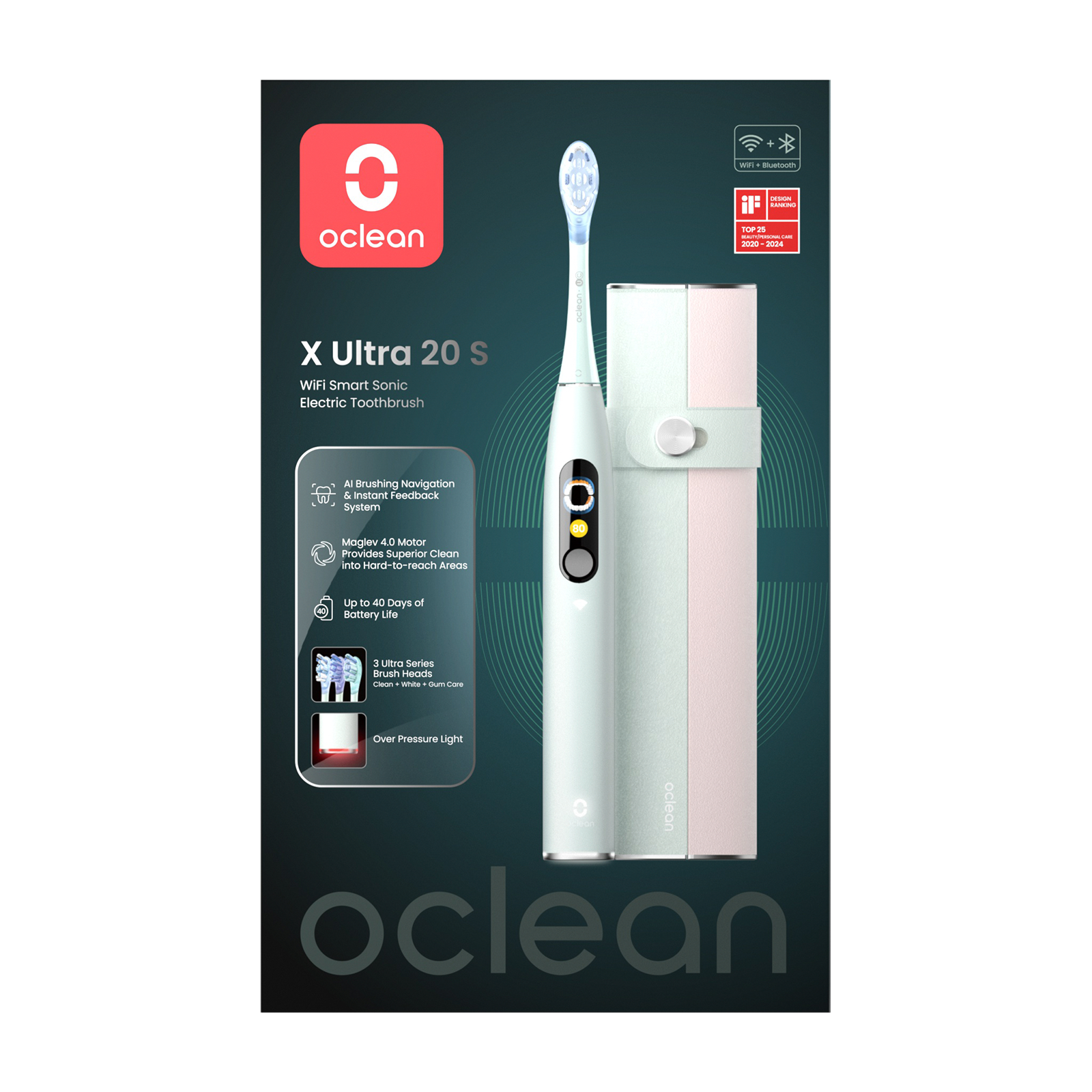 Электрическая зубная щетка Комплект Oclean X Ultra 20 Set (Мятно-зеленый)