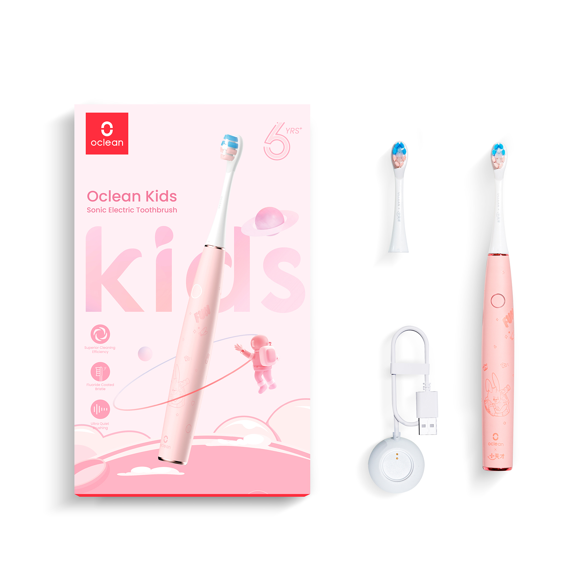 Электрическая детская зубная щетка Oclean Kids (Розовый)