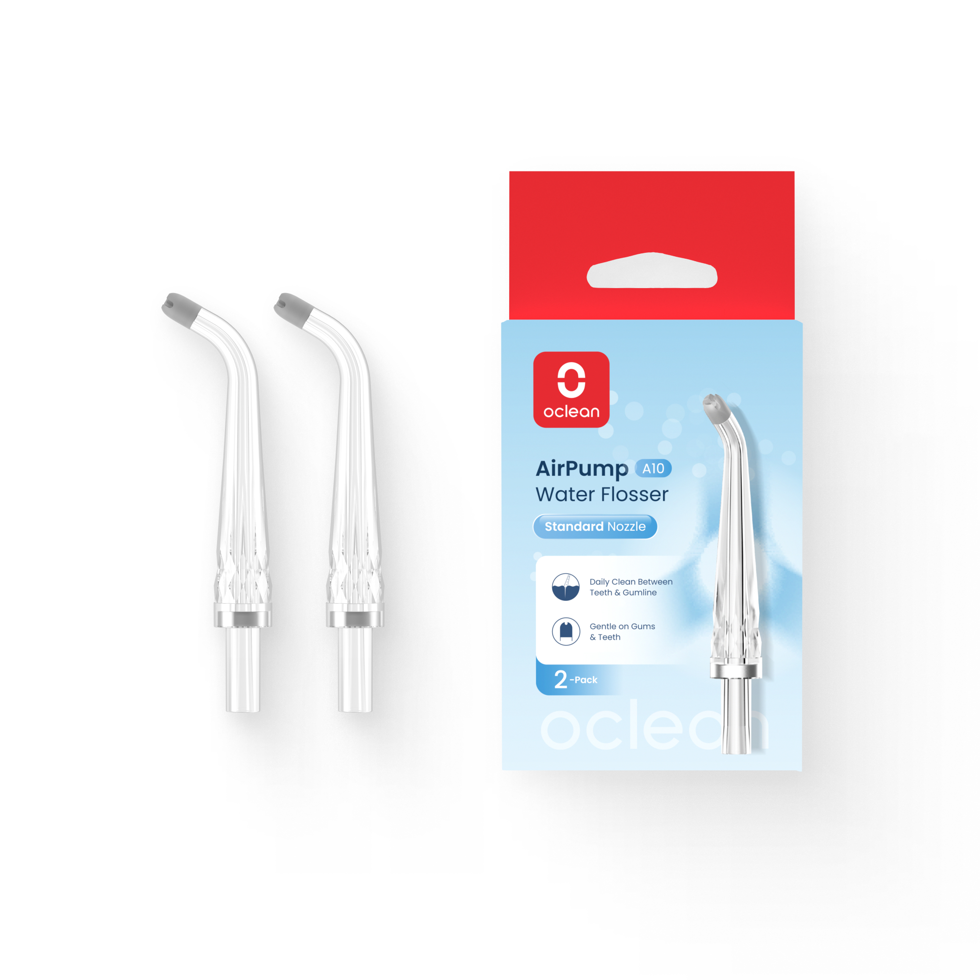 Комплект насадок Для Ирригатора Oclean A10  (2шт, Стандартные)