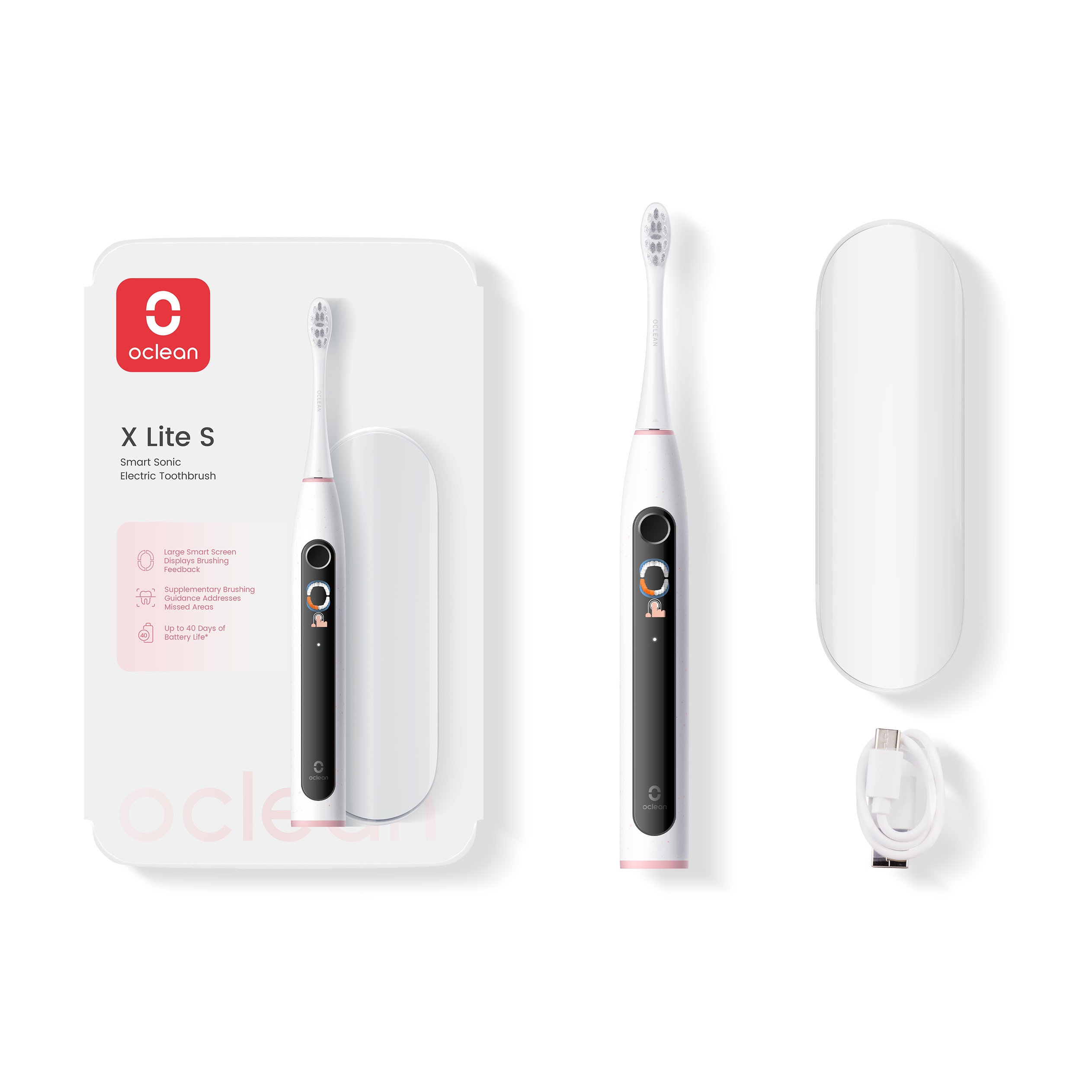 Электрическая зубная щетка Комплект Oclean X Lite Set (Серый)