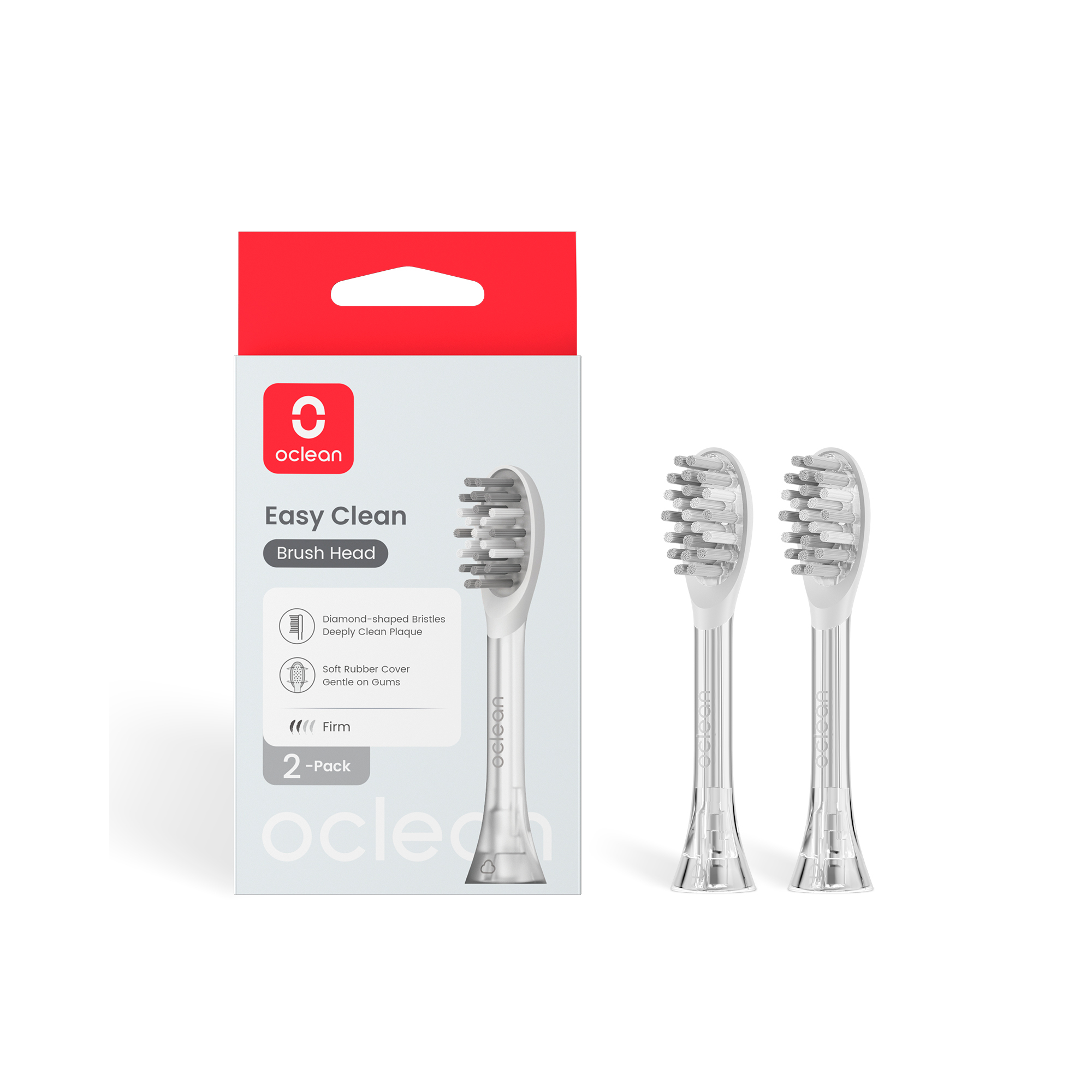 Комплект насадок для Oclean Ease Pro (2 шт, серебряный)