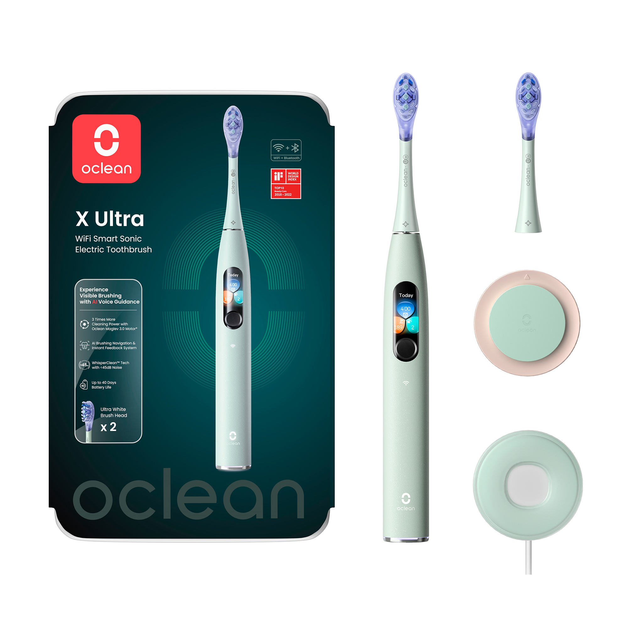 Электрическая зубная щетка Oclean X Ultra (Мятно-зеленый)