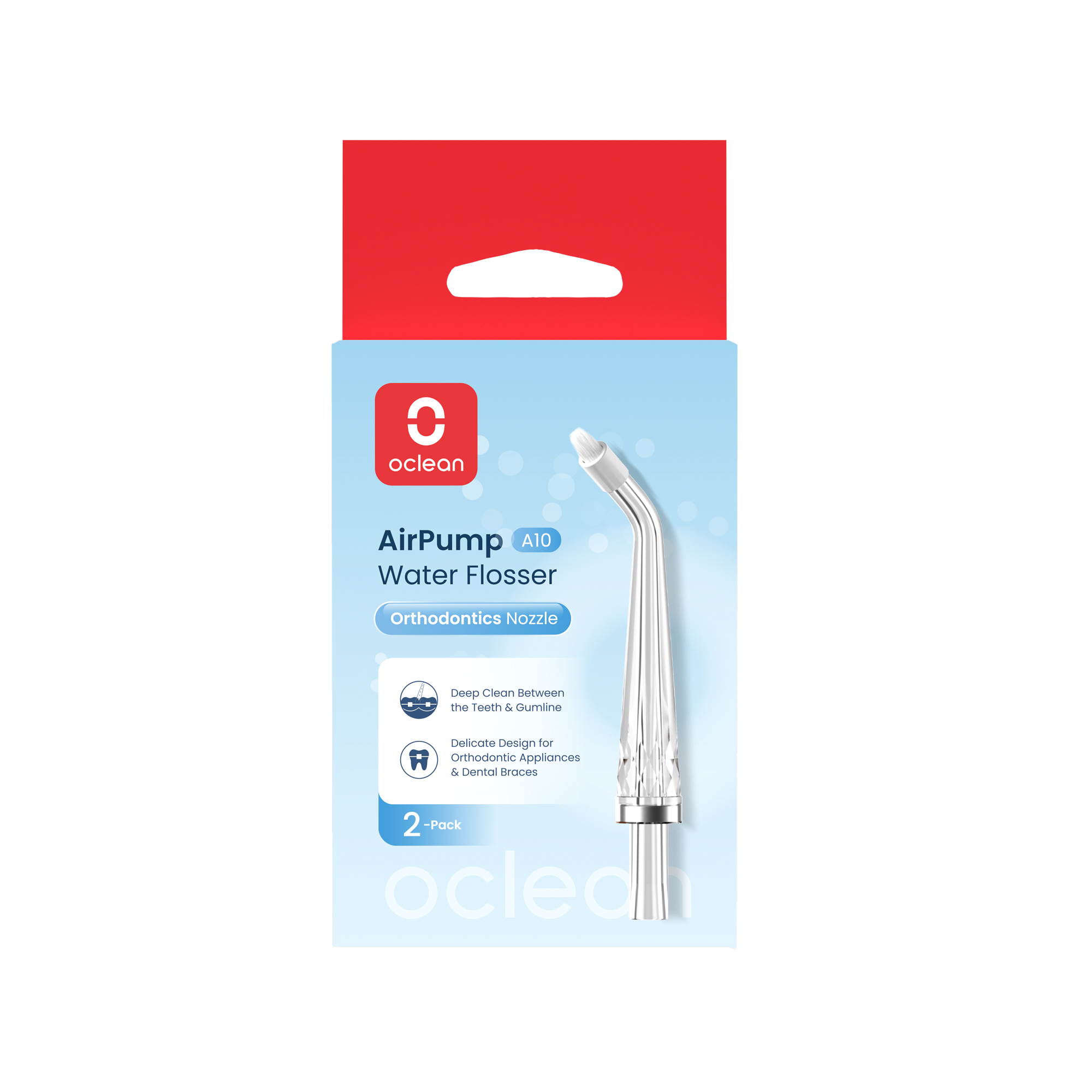 Комплект насадок Для Ирригатора Oclean A10  (2шт, Ортодонтические)