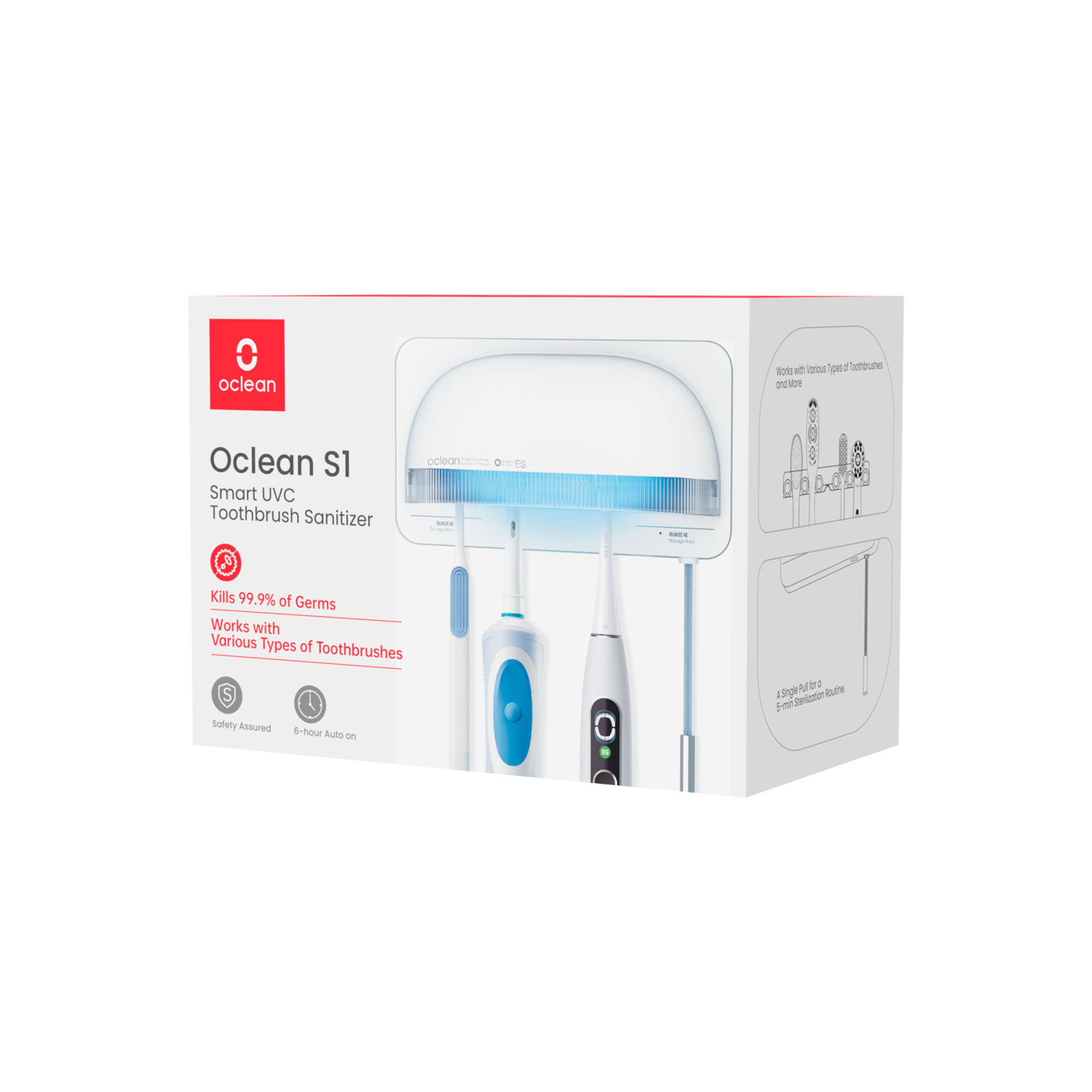 Ультрафиолетовый стерилизатор для зубных щёток Oclean S1 (Белый)